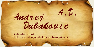 Andrej Dubaković vizit kartica